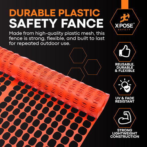 Xpose Safety garden safety fence used to section off planting areas.