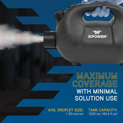 XPOWER F-16B reservoir window helps monitor liquid level during fogging