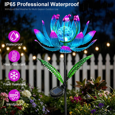 XPSCOCO 360-degree spinning yard art enhances any patio or path.