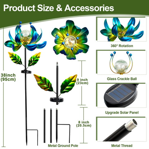 XPSCOCO metal lotus petals spinning as a decorative garden sculpture
