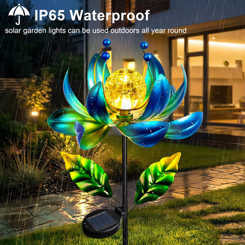 XPSCOCO solar-powered light on the spinner illuminating at dusk