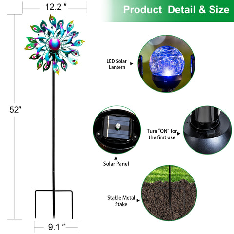 XPSCOCO wind spinner dual-tier rotation creates motion in light breeze