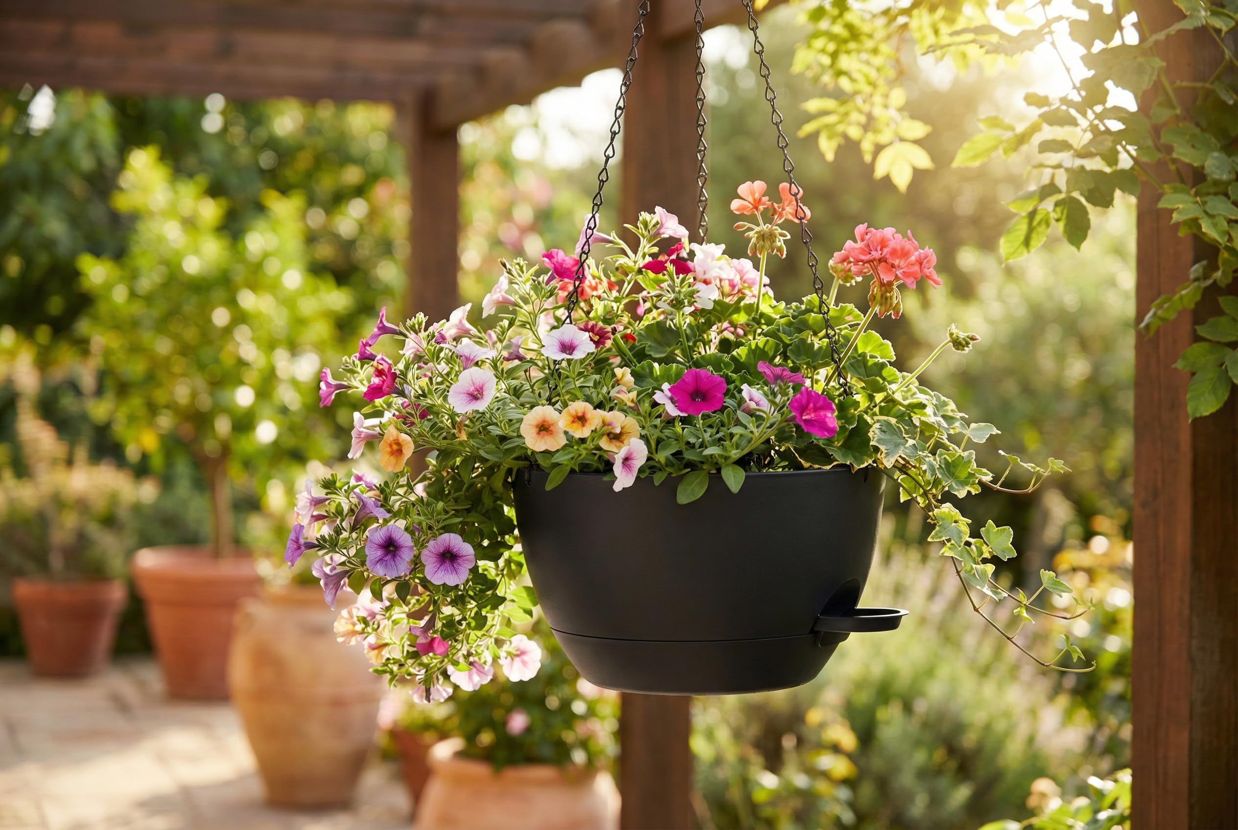 XQSHPDM durable eco-friendly plastic planters endure sun and cold.