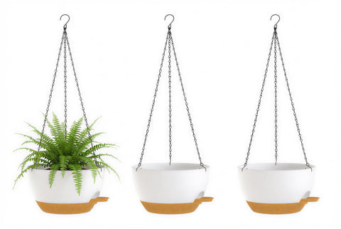 XQSHPDM hanging planter in white with matte finish for modern indoor decor