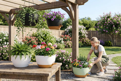 XQSHPDM planters feature drainage holes for healthy watering.