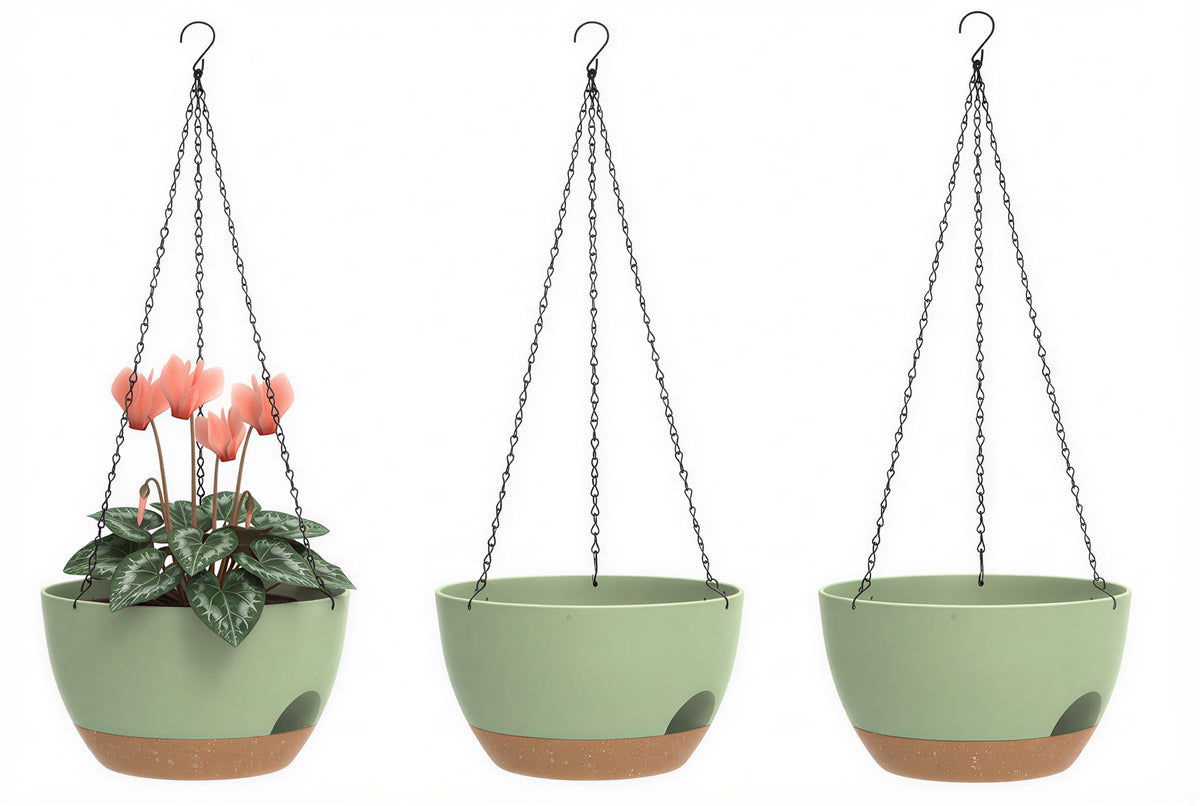 XQSHPDM hanging planters 8in matte finish ideal for balcony or window herb setups.
