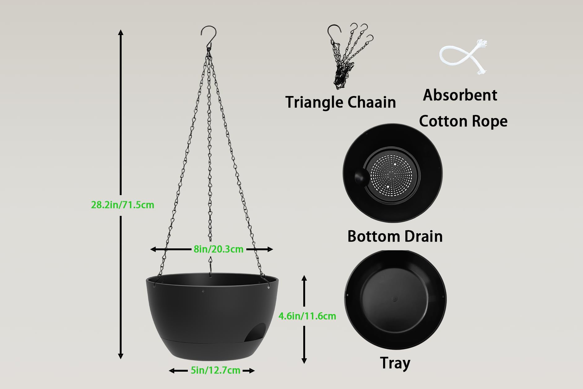 XQSHPDM hanging planter with detachable water storage keeps roots hydrated