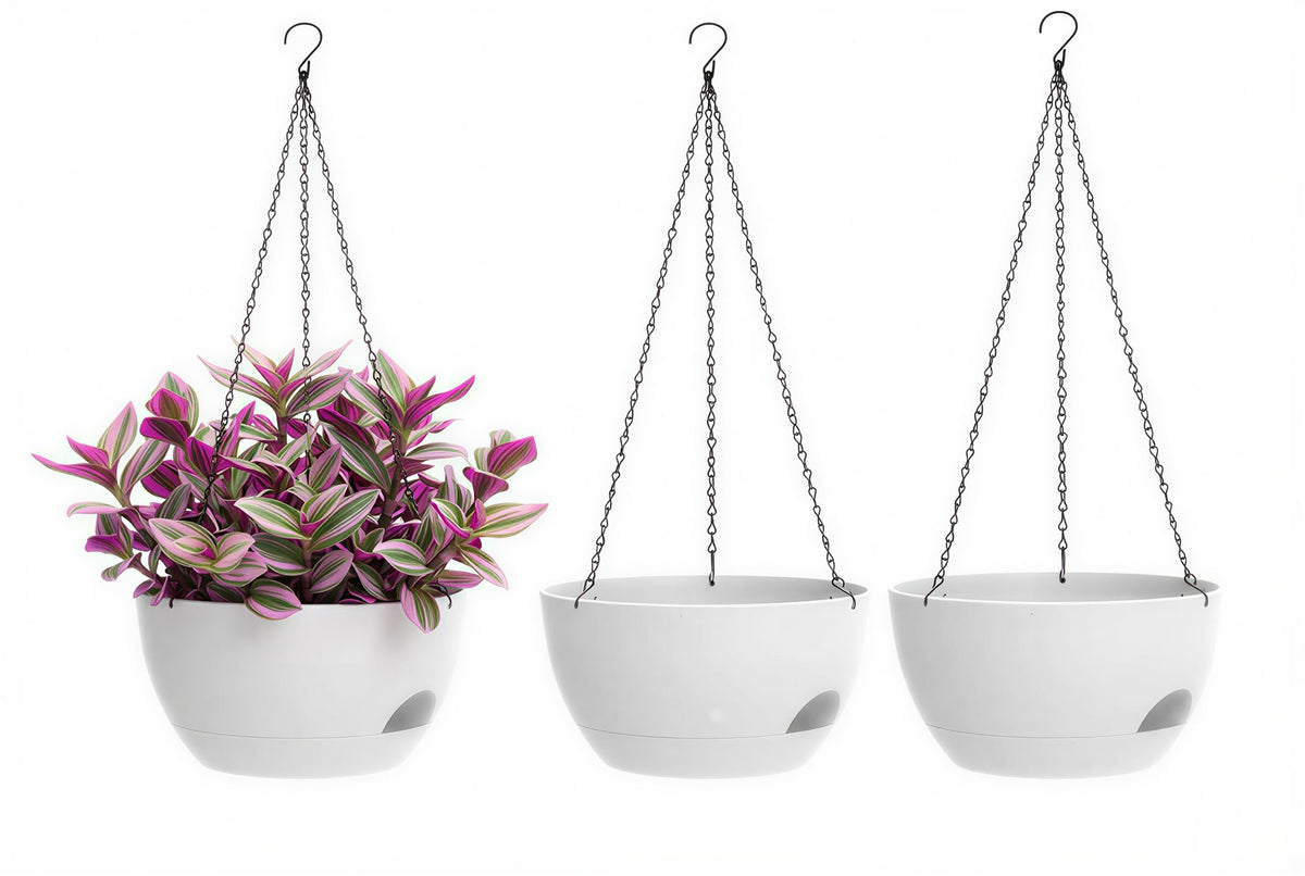 XQSHPDM hanging planters 3-pack 8-inch with self-watering feature for busy schedules