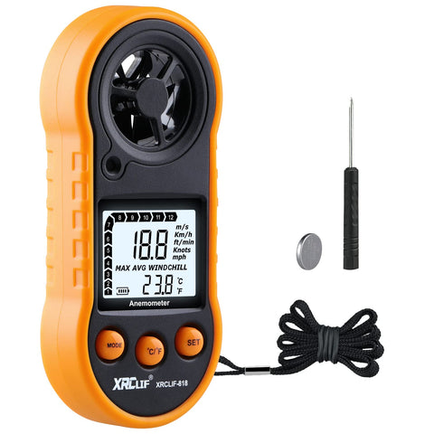 XRCLIF digital wind speed meter front view for quick outdoor readings