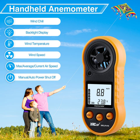 XRCLIF handheld wind speed meter in compact, pocket-friendly design