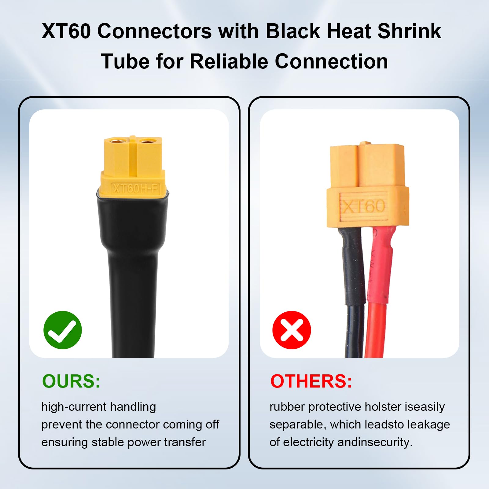 XRDS-XT60 connector close-up highlighting secure high-current connection.