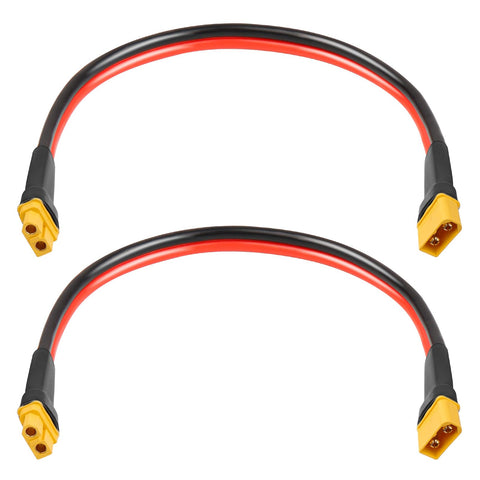 XRDS-XT60 extension cable 1ft 2-pack shows durable 10AWG conductors for RC power.