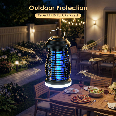 Xriba bug zapper dusk-to-dawn sensor enables automatic operation at night.