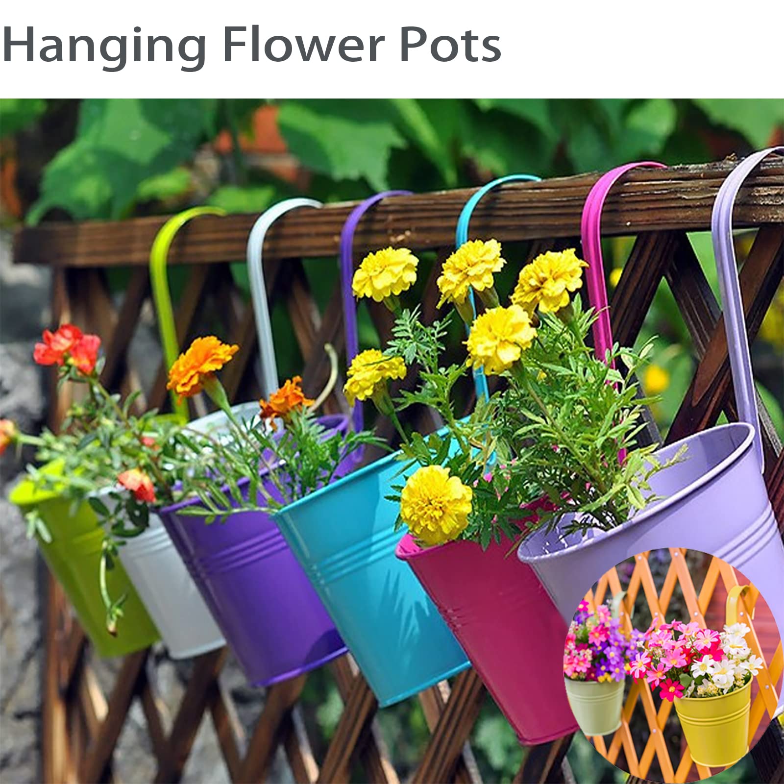 XRR hanging planter showing detachable hook and bucket for easy setup.