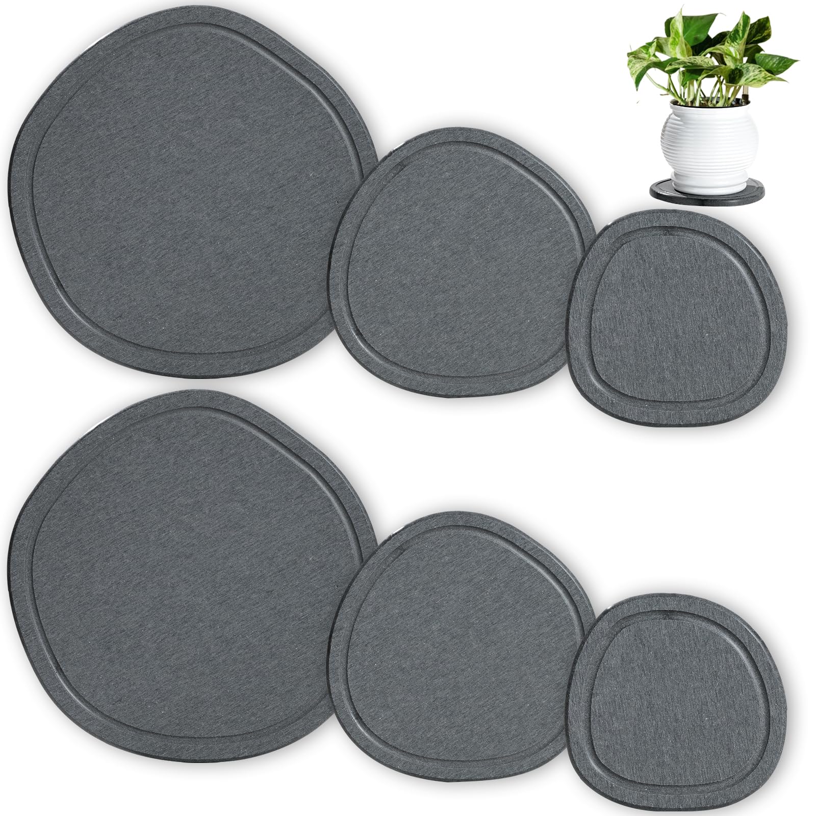 XRzitky diatomite plant saucer 4-inch round catching excess water to protect floors.