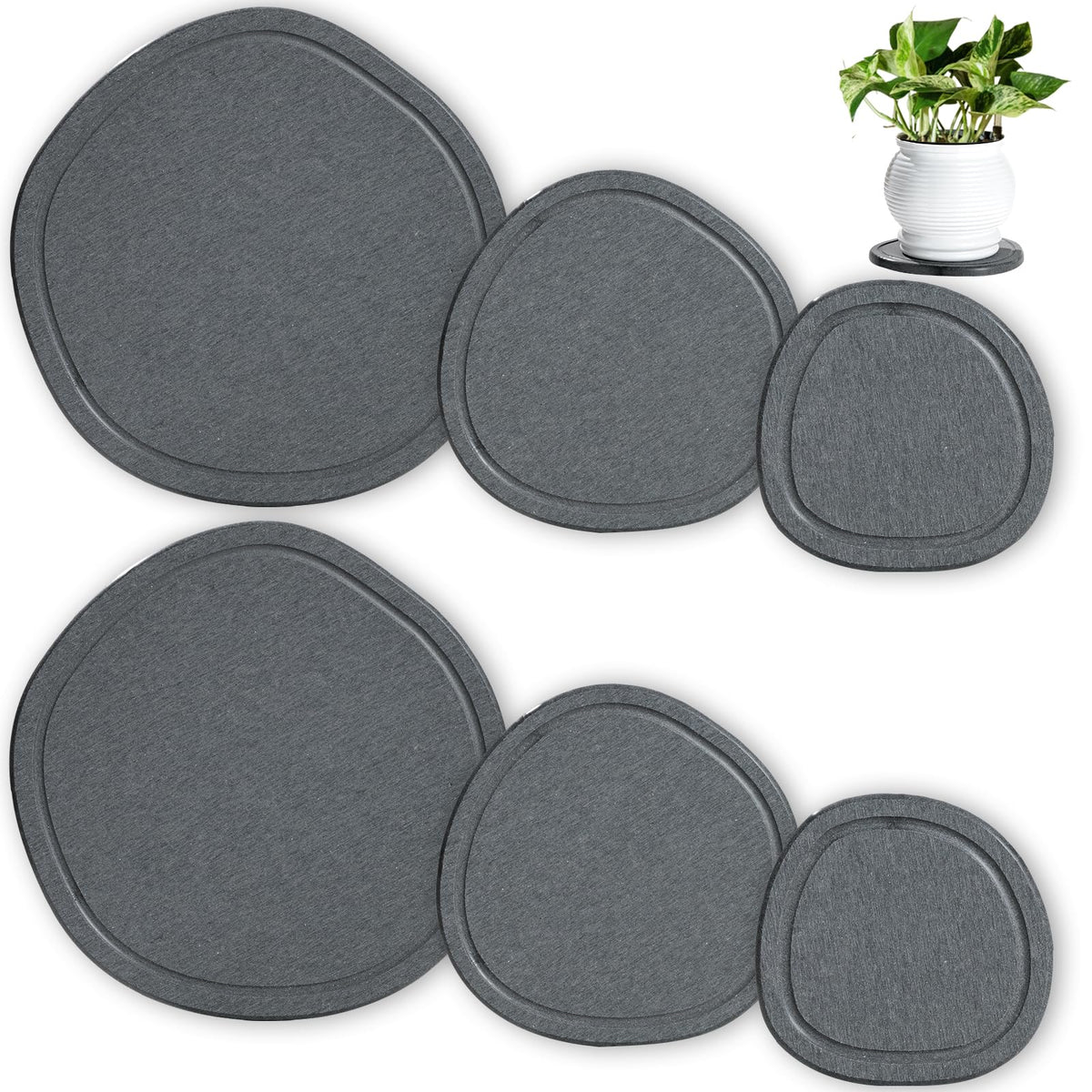 XRzitky diatomite plant saucer 4-inch round catching excess water to protect floors.