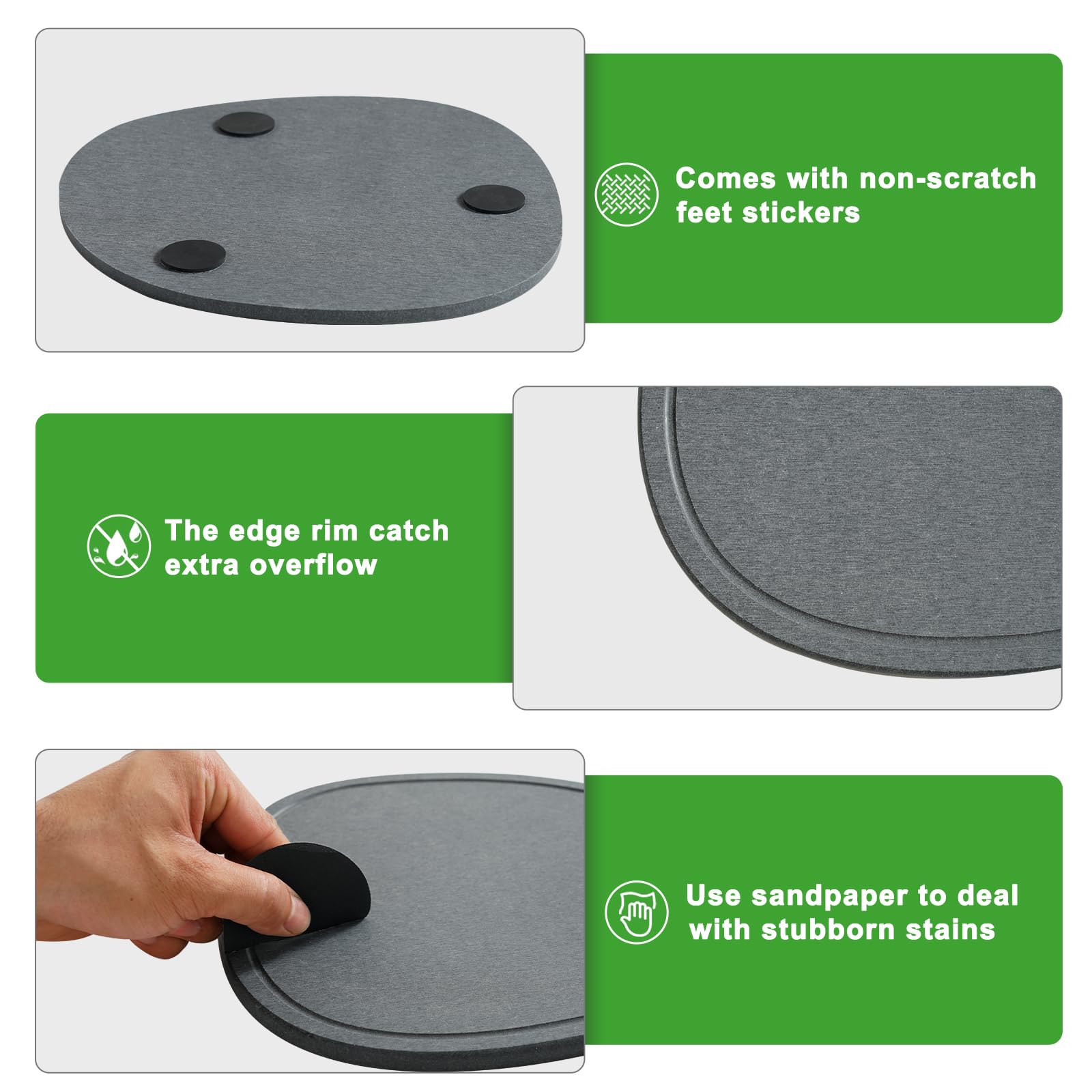 XRzitky diatomite plant saucer 8-inch oval low-profile tray for tidy plant spaces.