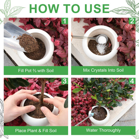 XSEINO eco-friendly moisture crystals support sustainable plant care.