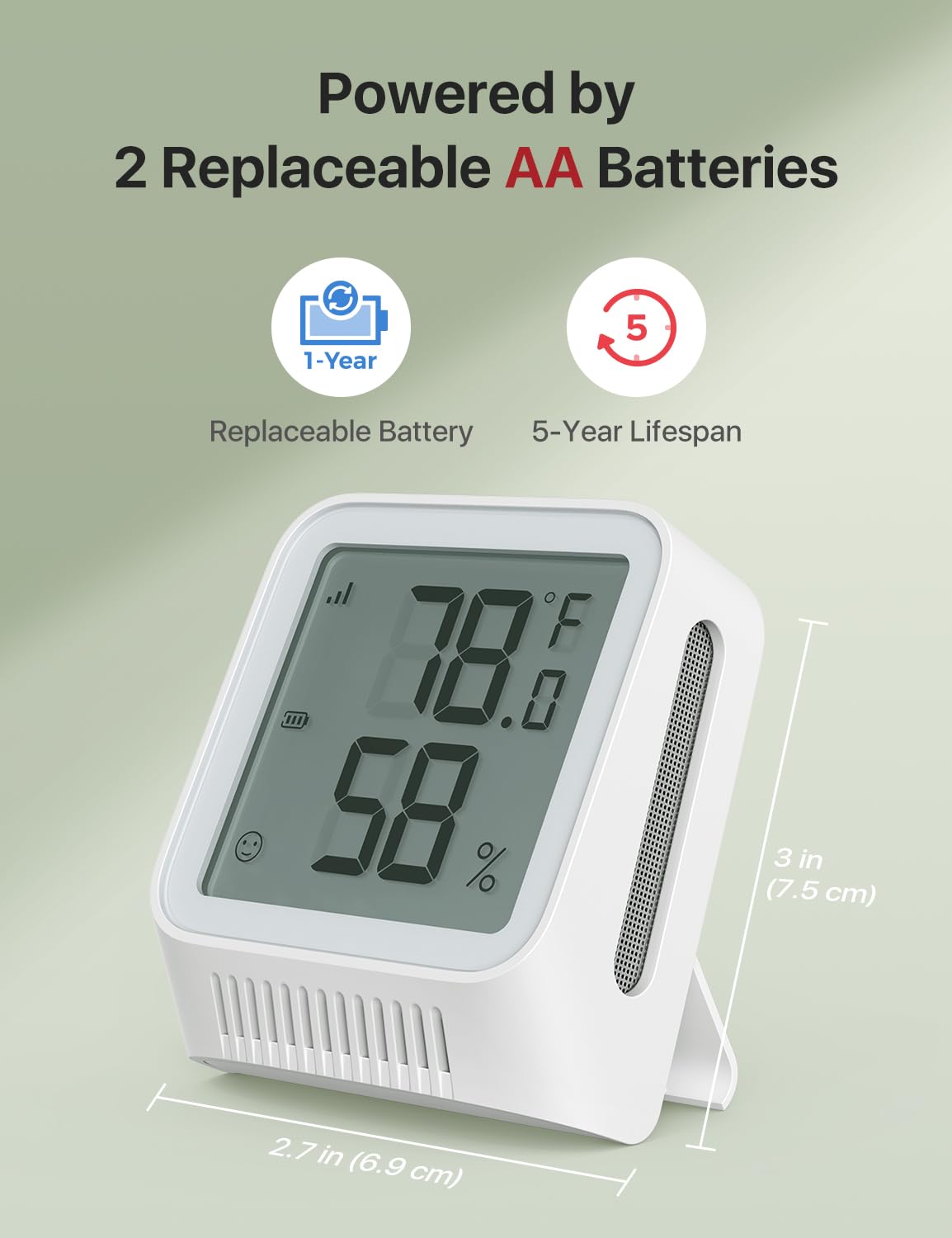 X-Sense comfort indicator icons on display for quick room status