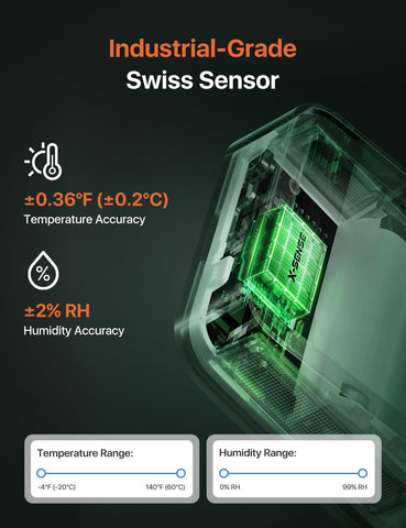 X-Sense precise readings display accurate temperature in real time.