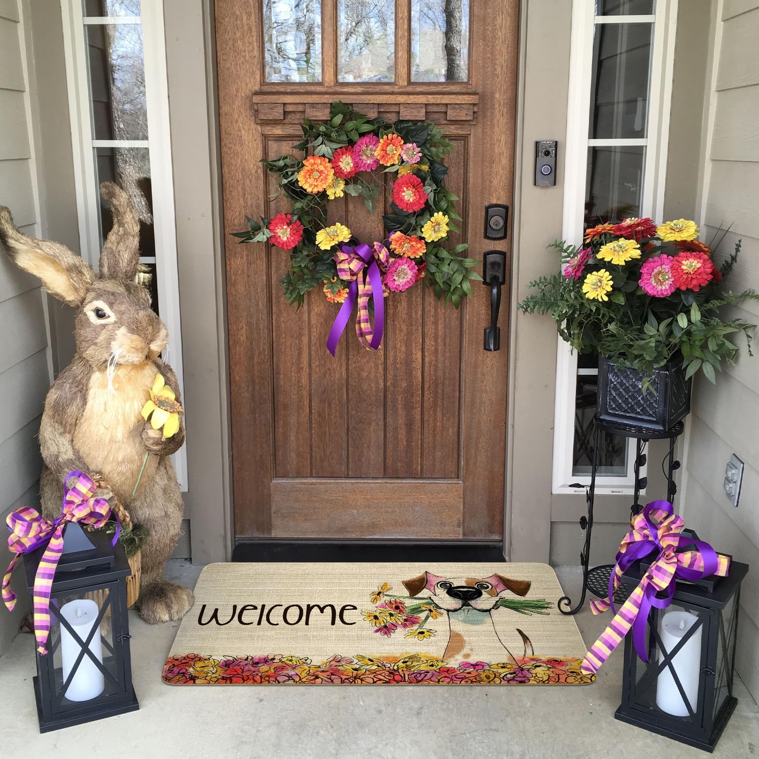 Xsinufn durable washable mat stays vibrant through seasons without fading