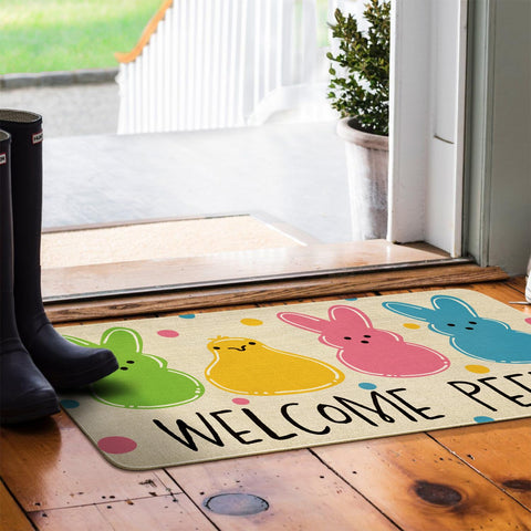 Xsinufn Easter welcome rug is easy to clean and maintain.