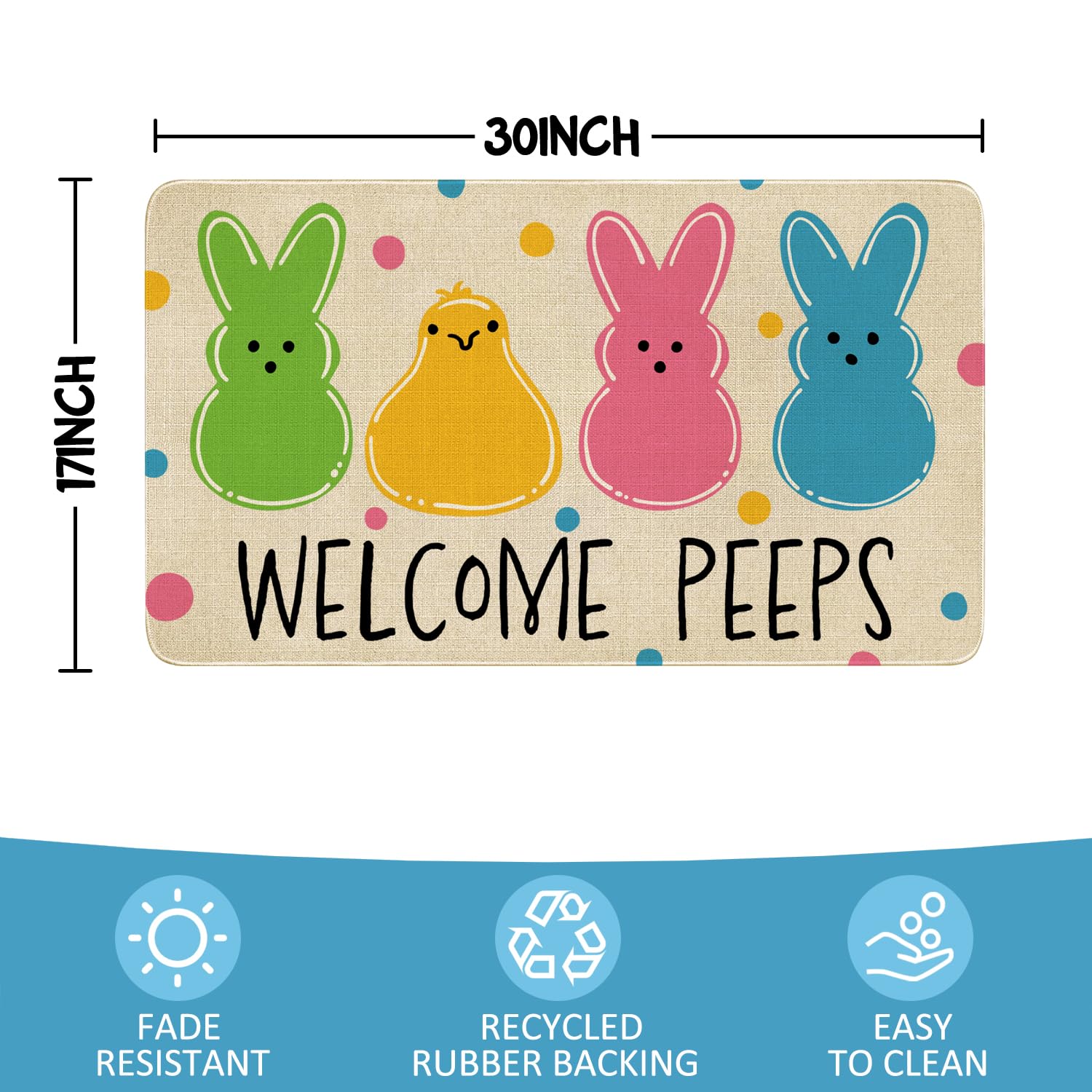 Xsinufn front porch mat with non-slip backing for safe outdoor use.