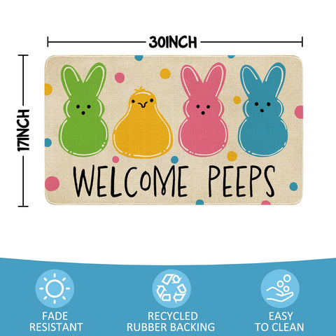 Xsinufn front porch mat with non-slip backing for safe outdoor use.