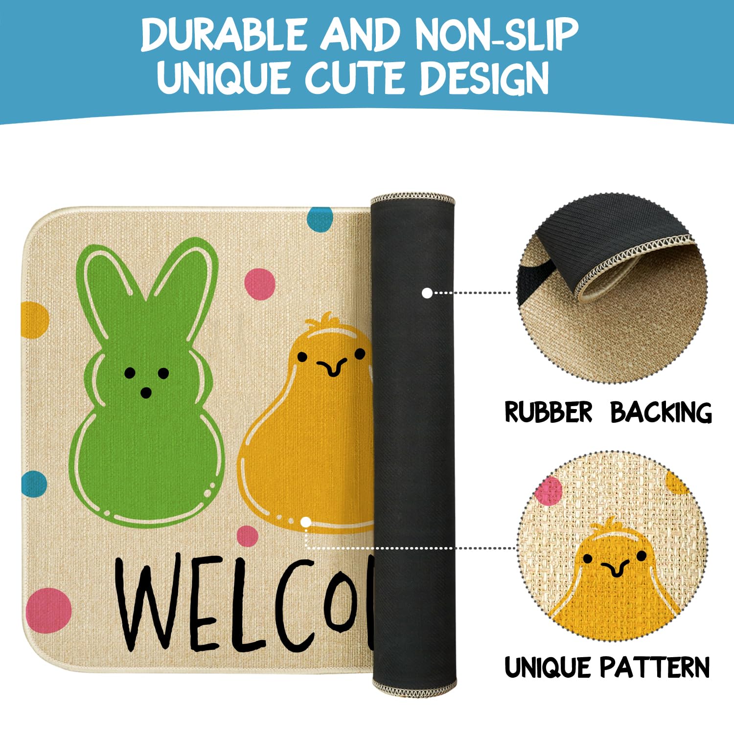 Xsinufn seasonal door mat enhances porch decor year round.