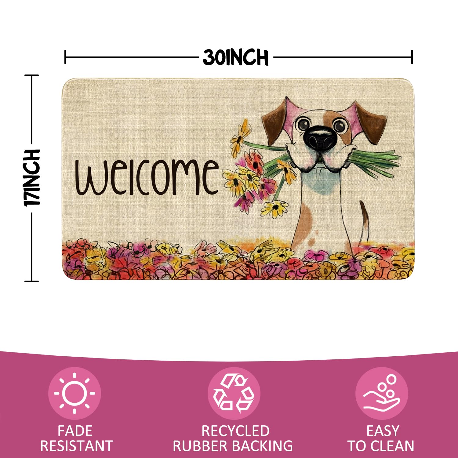 Xsinufn non-slip backing keeps this entry mat in place on slick floors