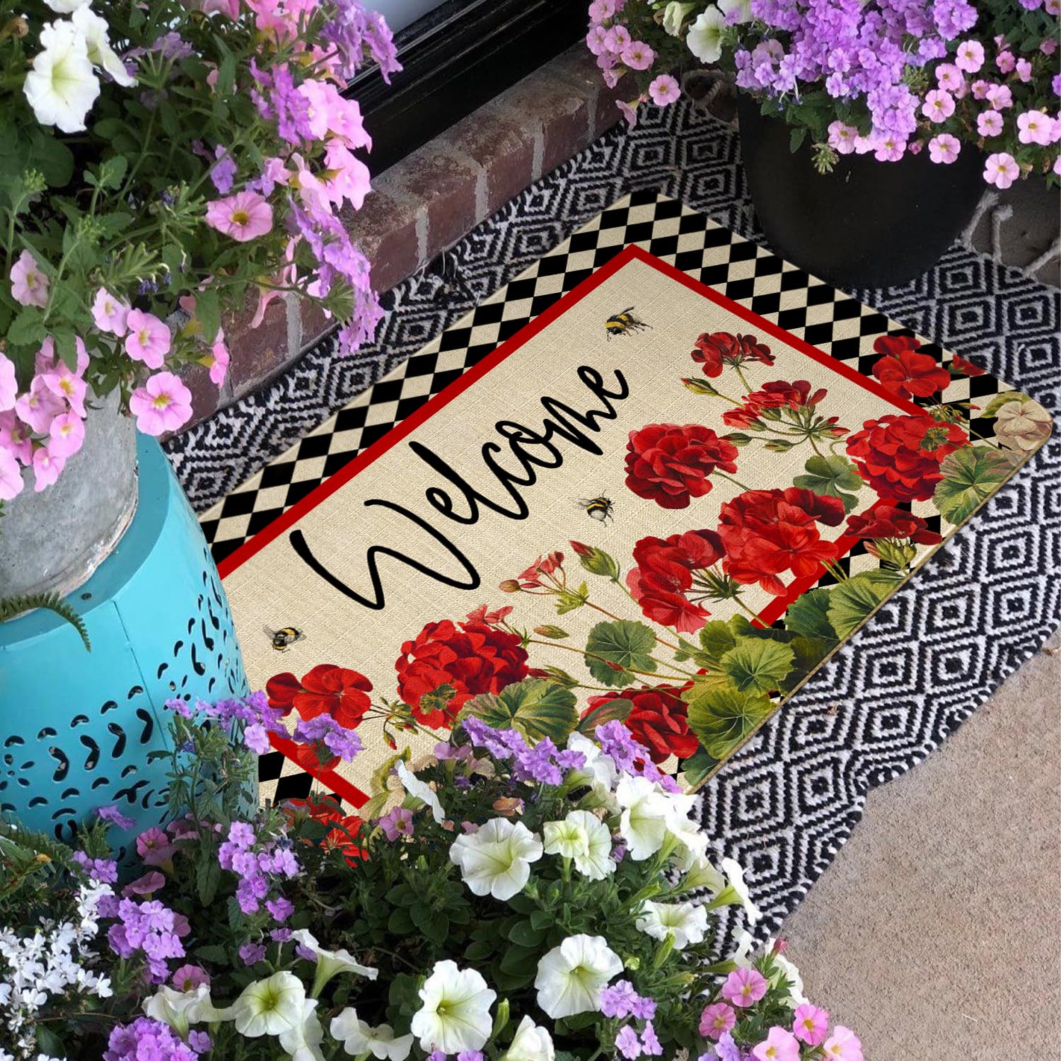 Xsinufn washable front door rug keeps entry tidy and inviting