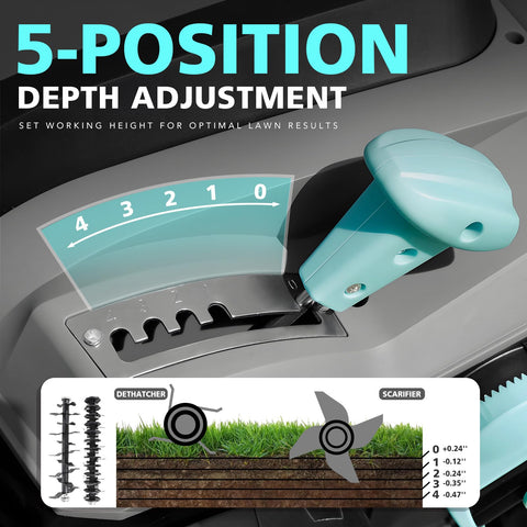 XSSIVE 15 amp motor powers tough thatch removal with ease.