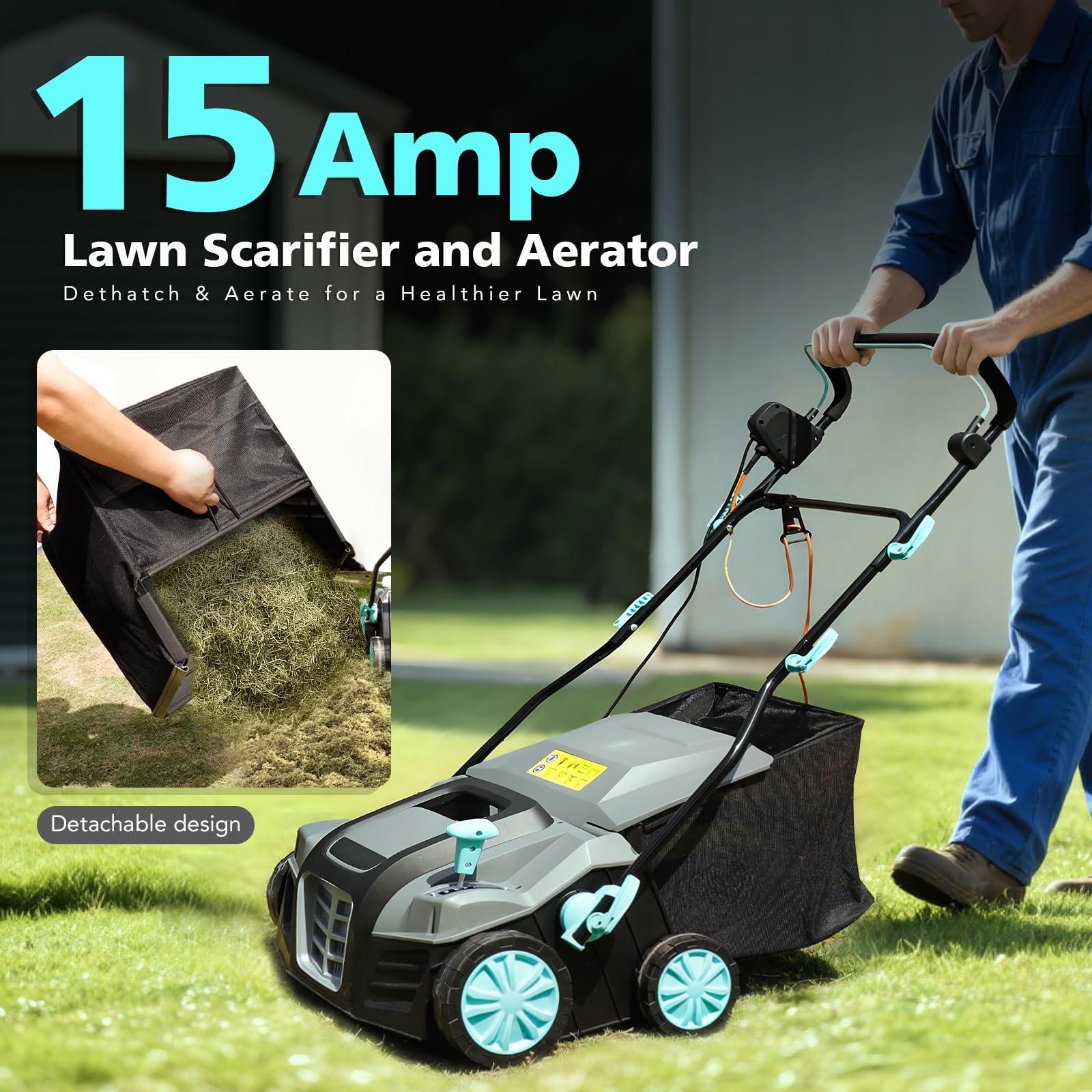 XSSIVE depth adjustment five positions tailors dethatching depth for soil.