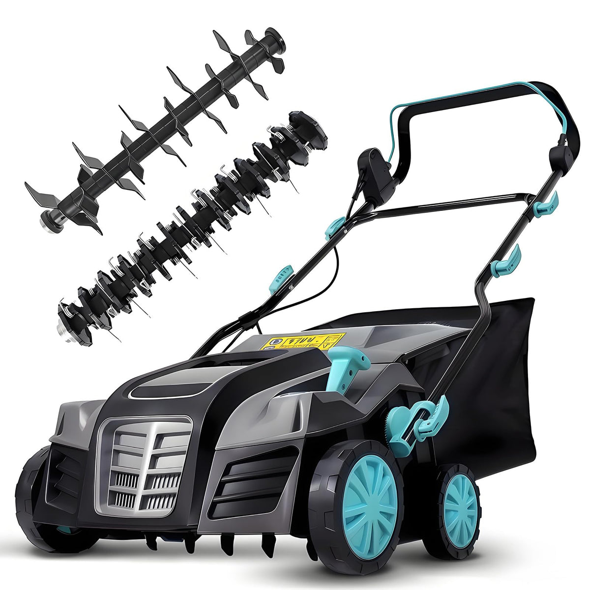 XSSIVE lawn dethatcher-scarifier 16 inch in action for efficient lawn revival.
