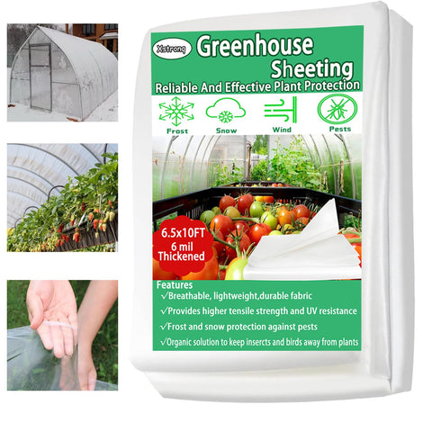 Xstronq 6.5x10ft greenhouse film rolled for quick outdoor cover setup