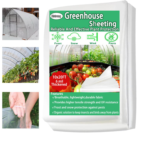 Xstronq greenhouse plastic film sheet with clear visibility and UV protection for seedlings.