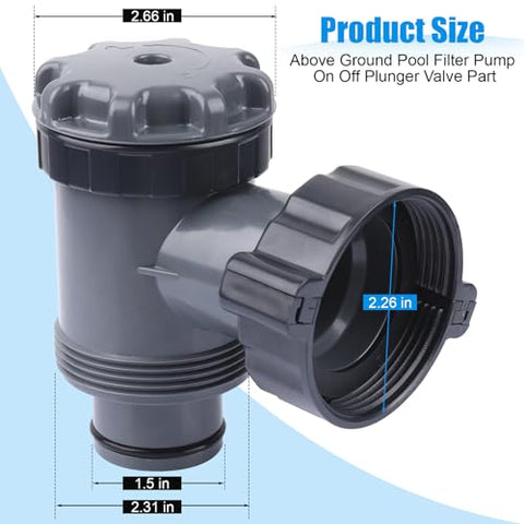 XT replacement plunger valve installation shows a quick, tool-free swap for above-ground pools.