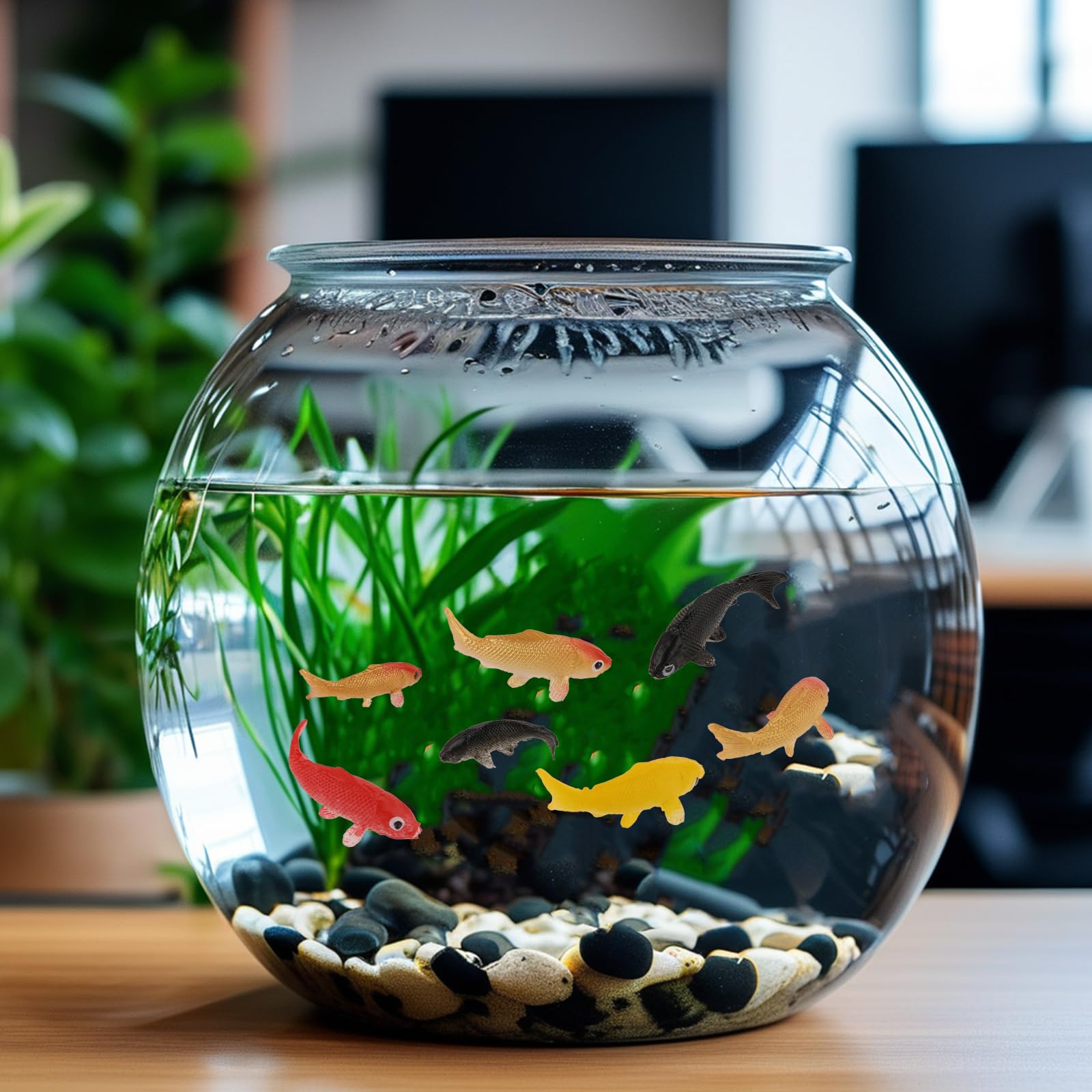 Xthrotsenk creative aquarium and desk accents with colorful koi