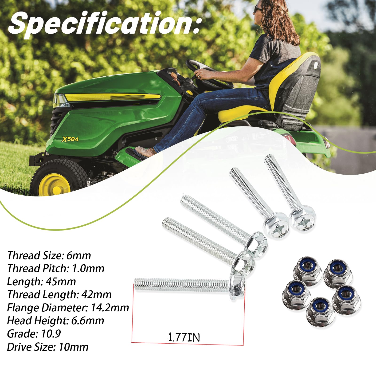 XTPTFABS 5-piece auger shear bolt kit ready for durable replacement.