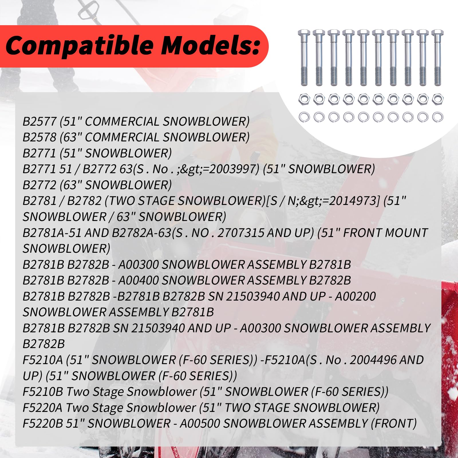 XTPTFABS 70060-01337 bolt pack for B2781 compatibility.
