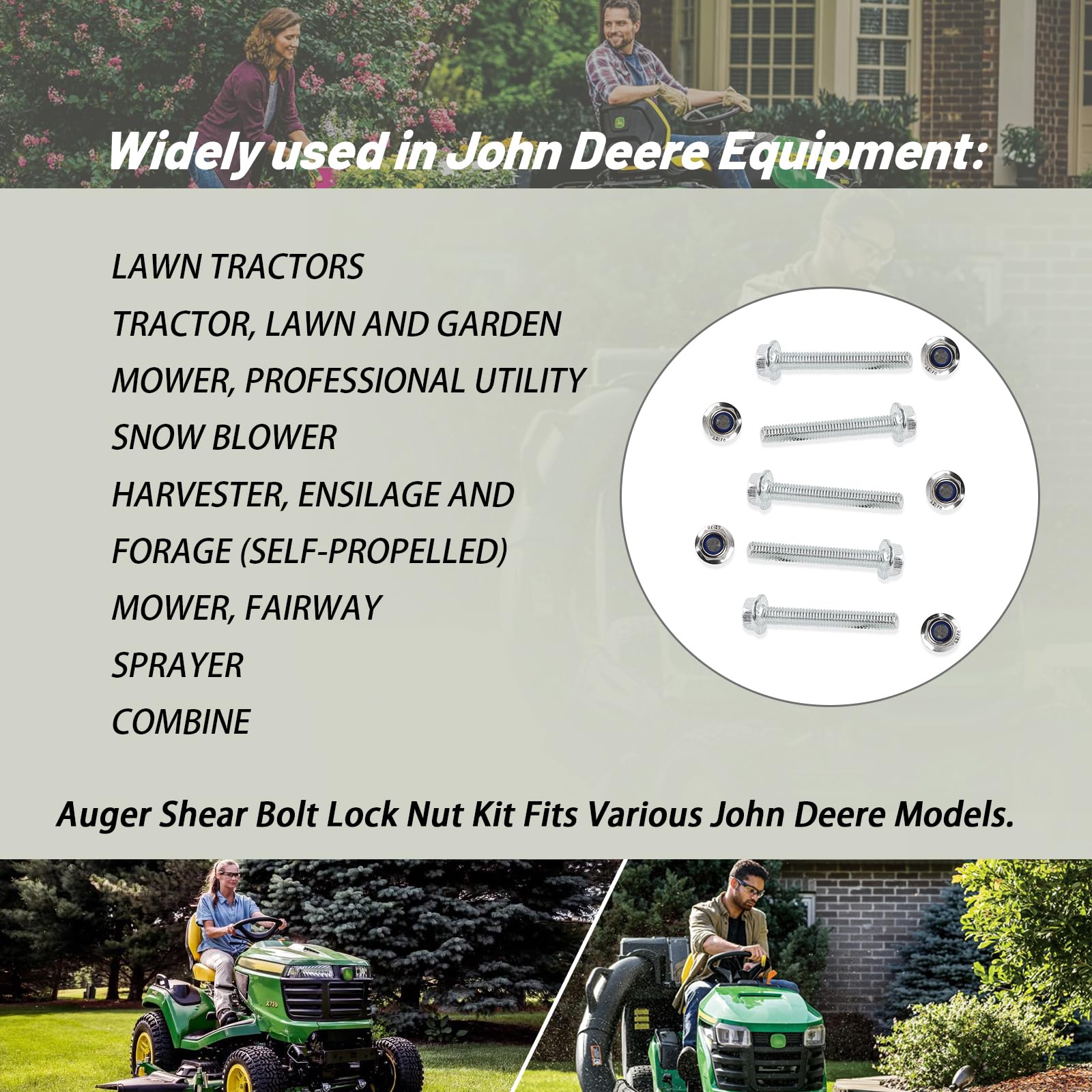 XTPTFABS John Deere lock Nut 14M7397 secures attachment firmly.