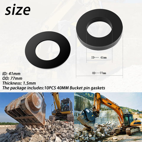 XTPTFABS polyethylene bucket pin shims resist oil and heat for smoother operation.