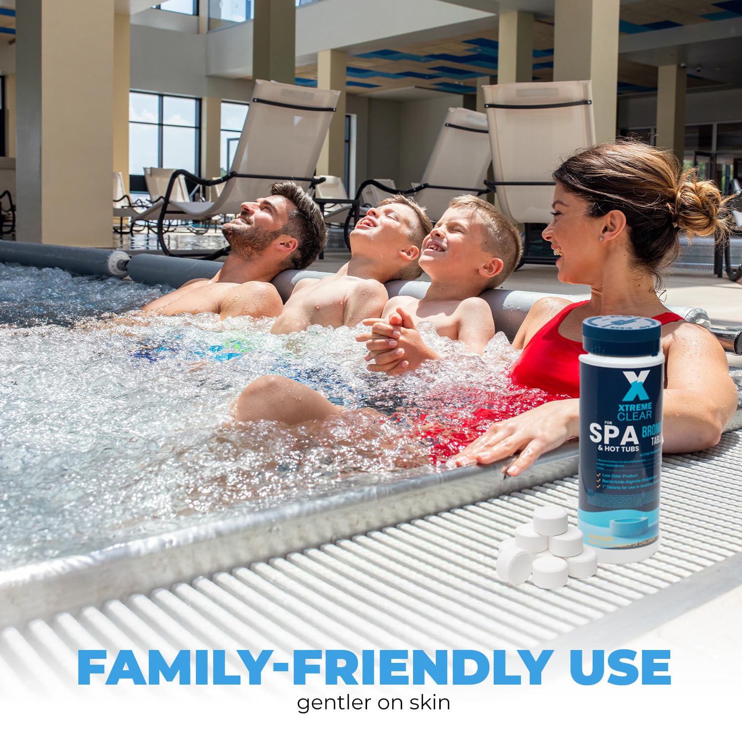 Xtremeclear NSF-certified bottle label signals trusted sanitization standards.