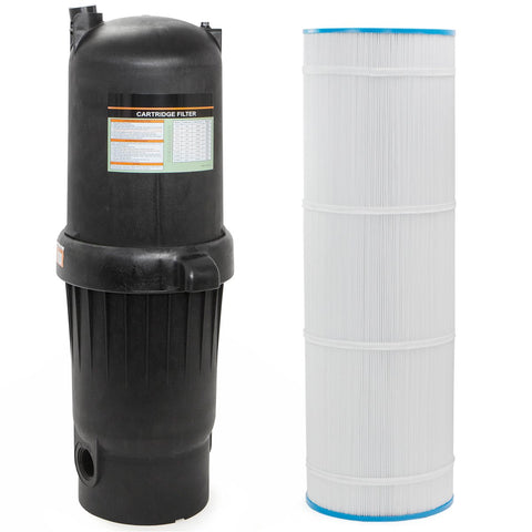 XtremepowerUS 175 sq ft filter front view showing compact in-ground pool filtration.