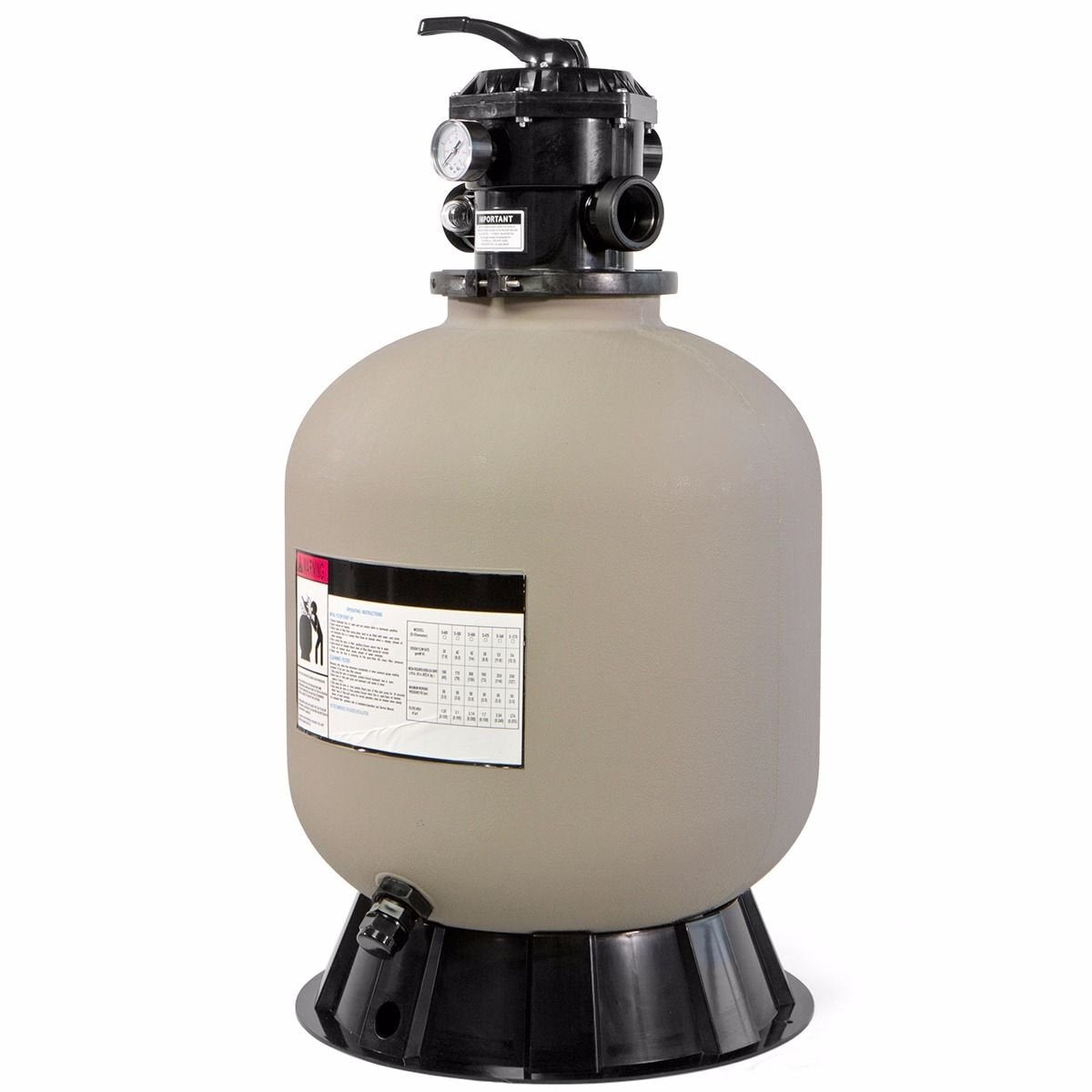 XtremepowerUS 19in sand filter tank demonstrates durable housing for reliable pool filtration.