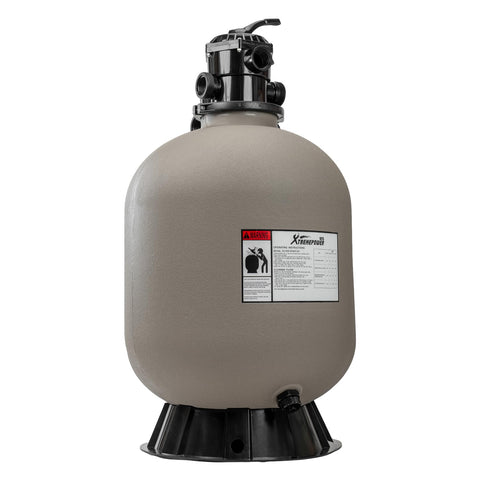 XtremepowerUS 22in sand filter front view with sturdy top-mount design for easy setup.