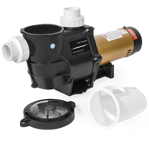XtremepowerUS 2HP in-ground pool pump front view showing robust circulation