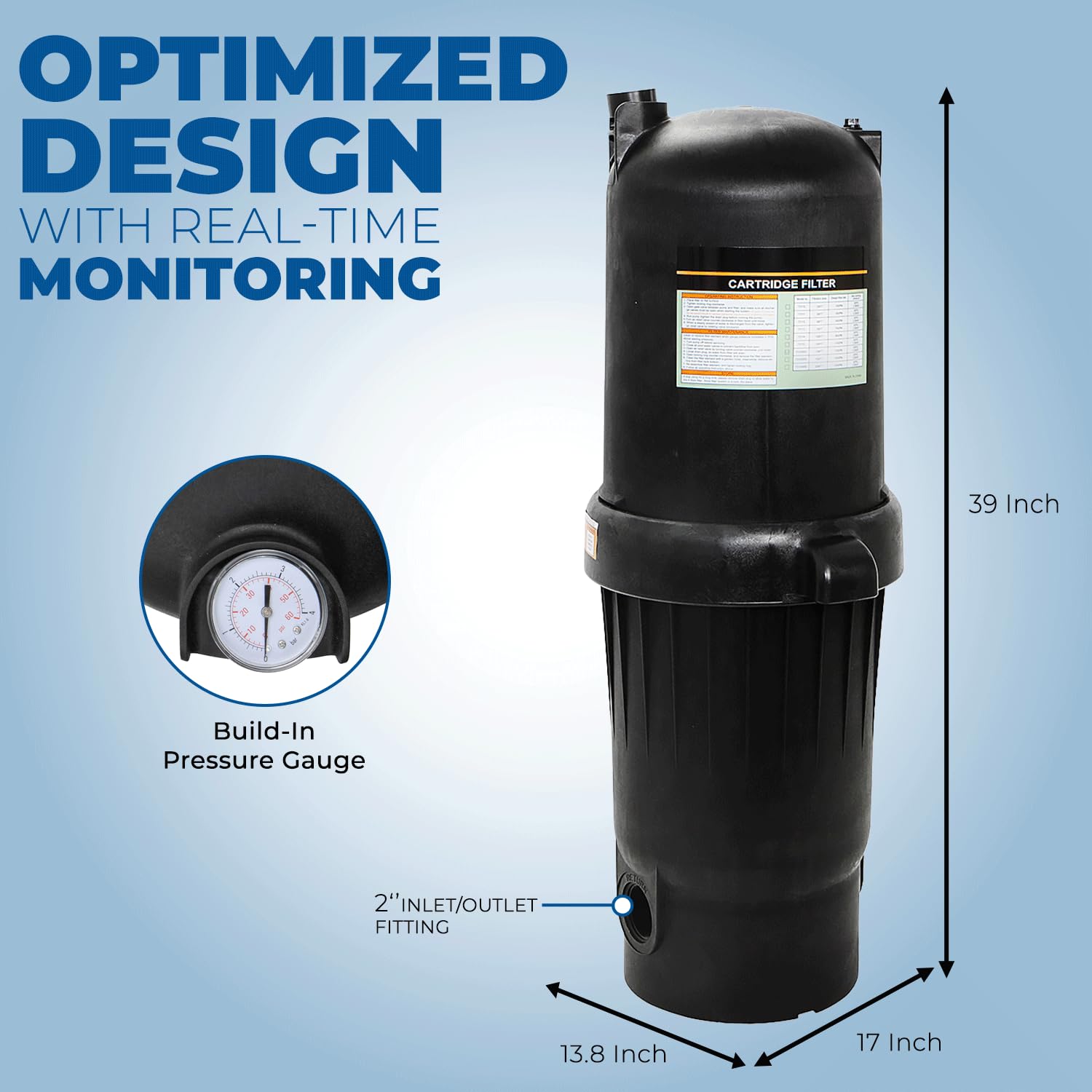 XtremepowerUS in-ground pool filter kit assembled for hassle-free setup.