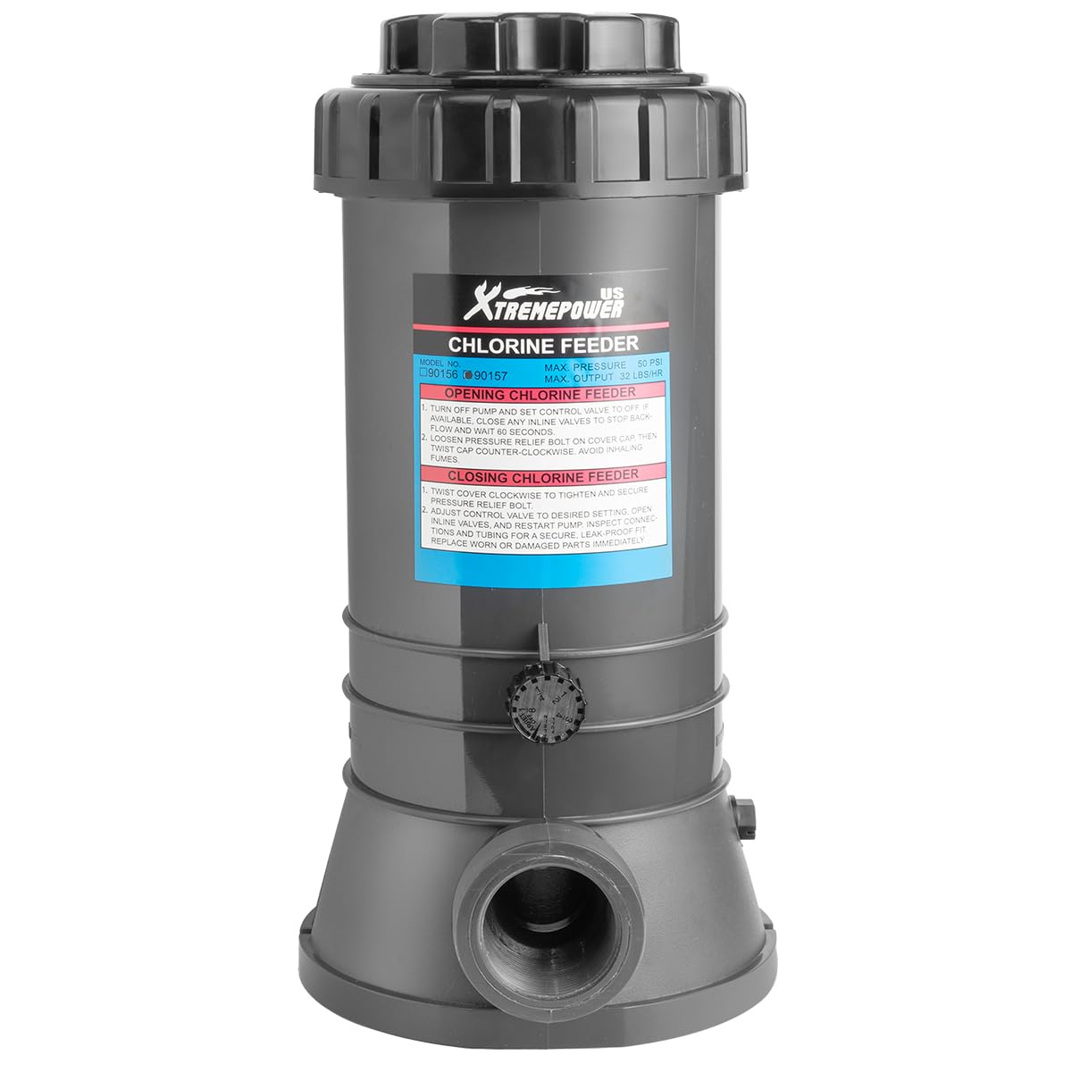 XtremepowerUS inline chlorinator cover for quick access and safe tablet addition.