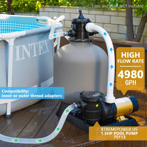 XtremepowerUS oversized strainer basket with transparent lid makes debris checks quick.